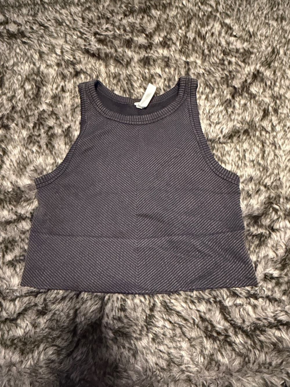 Nikibiki Dark Gray Ribbed Crop Sports Bra Tank
